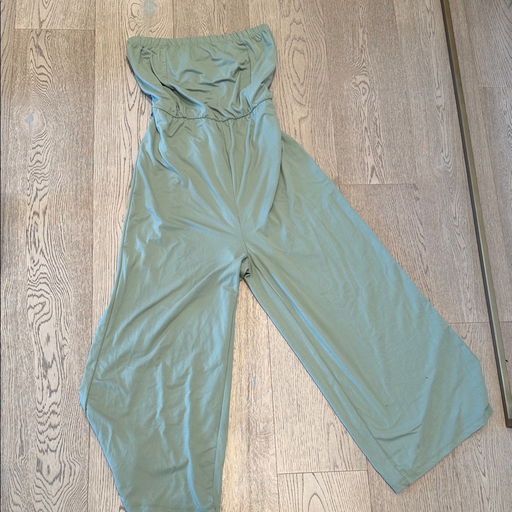 Streetwear Society Strapless Sage Jumpsuit